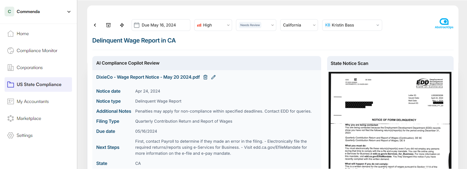 Commenda clients can utilize AbstractOps AI Copilot, embedded directly within CommendaOS.